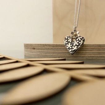 Handcrafted Scottish jewellery - Flowers Heart pendant